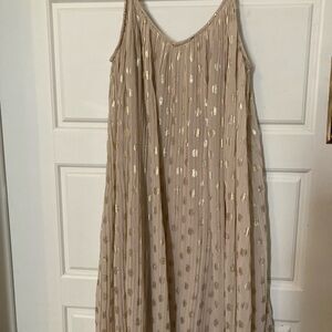 Express Pleated Gold Dot Dress